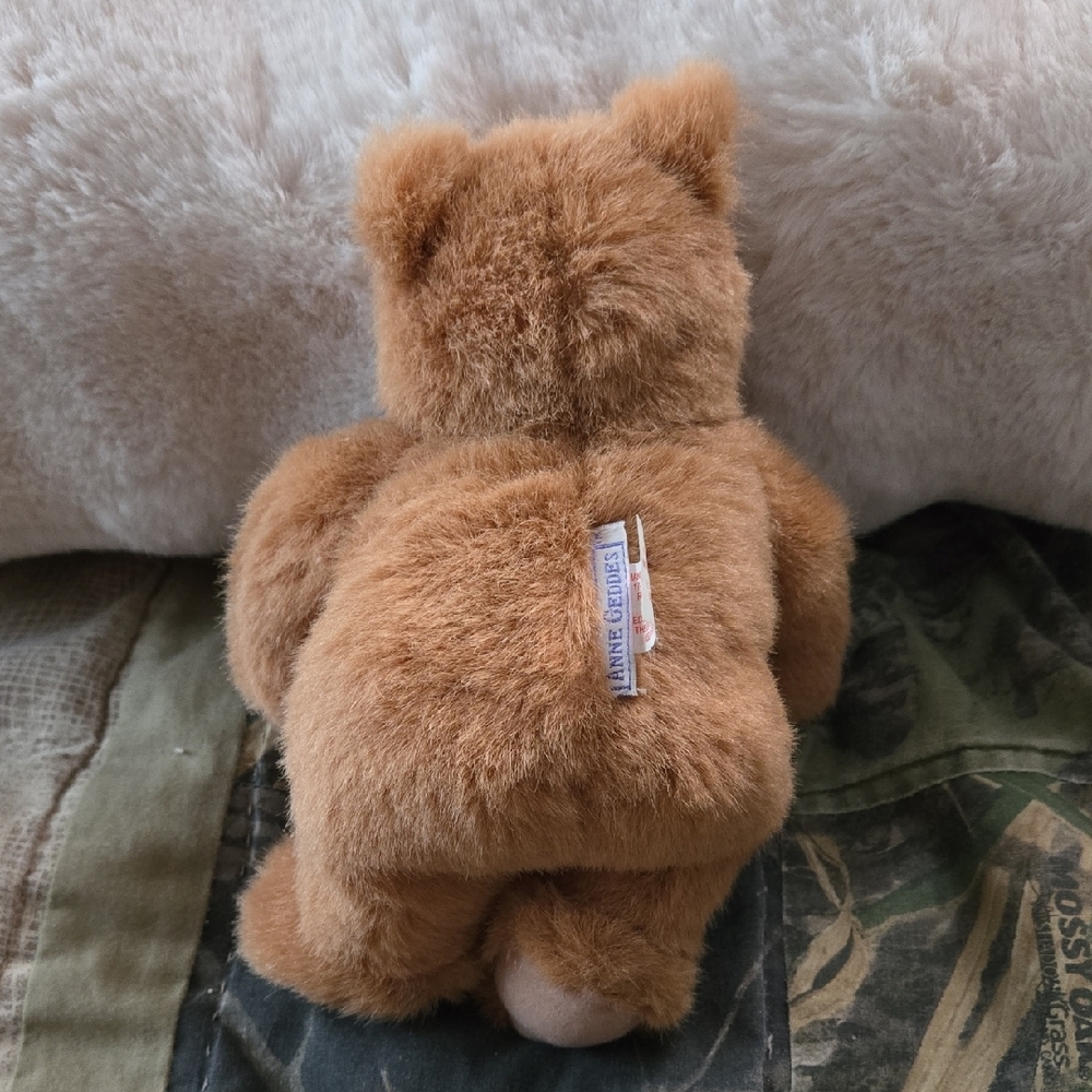 Anne. Geddes Cuddly Brown Bear Plush Toy with Doll Face - Picture 3 of 3